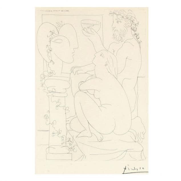 Pablo Picasso, Sculpteur Avec Coupe et Modele Accroupi, 1933