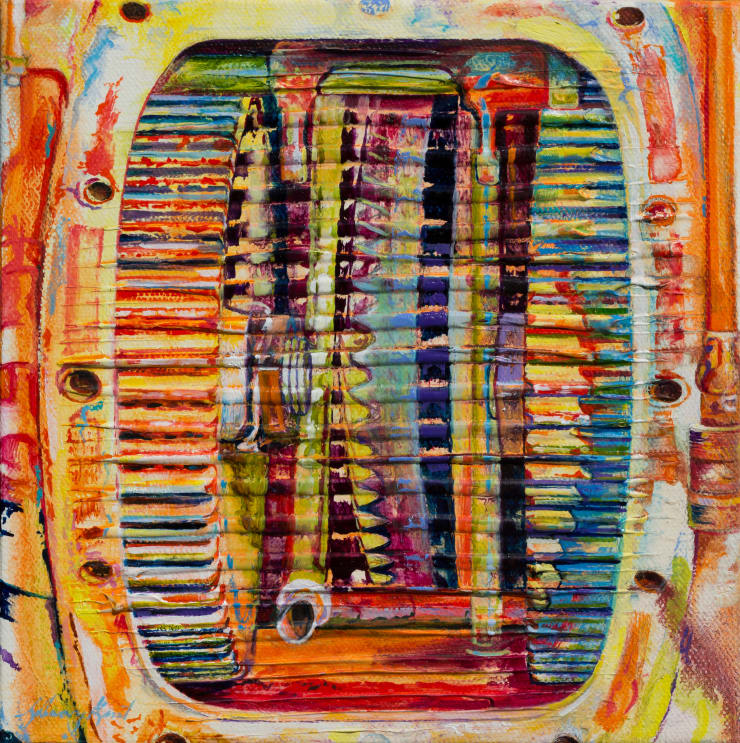 Brimstone, 2016 Oil on Canvas 8 x 8 x 1.5 in 20.3 x 20.3 cm