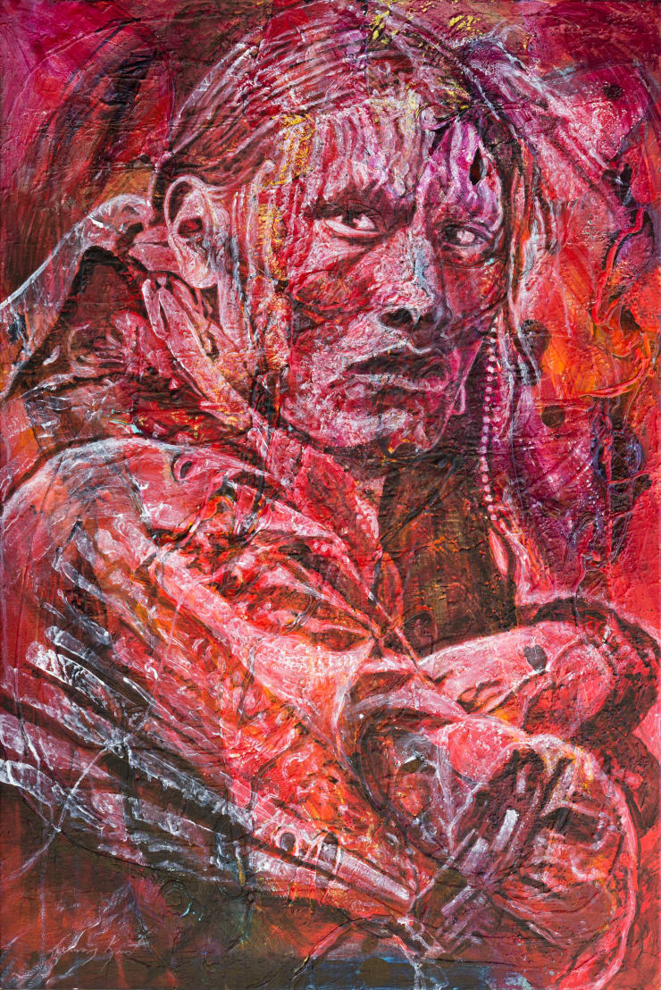 Baptism By Fire, 2018 Acrylic on Canvas 35 3/4 x 24 3/4 in 90.8 x 62.9 cm