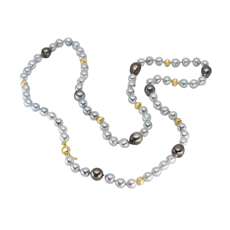 Multi Pearl Necklace by Fringe Gallery studio jeweler Barbara Heinrich
