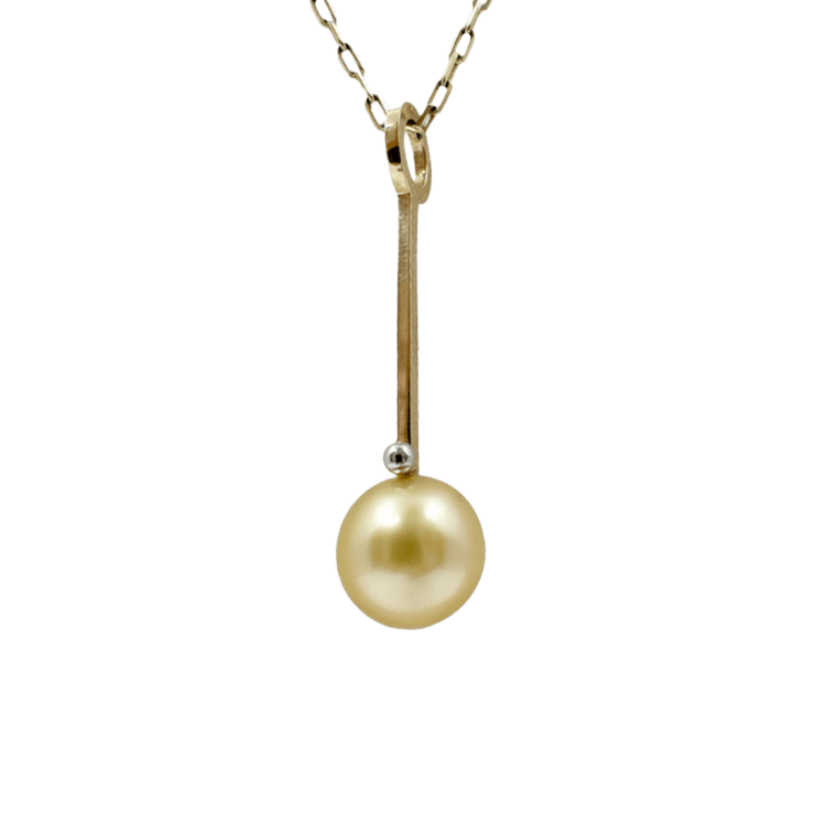 Medium Golden South Sea Pearl Charm by Fringe Gallery studio jeweler Lauren Chisholm