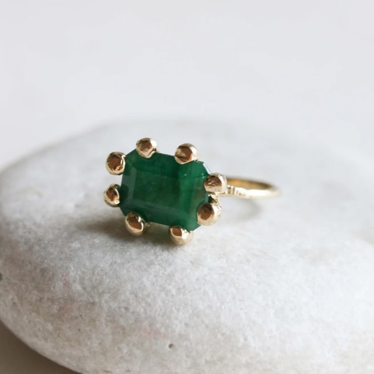 Emerald Prong Ring