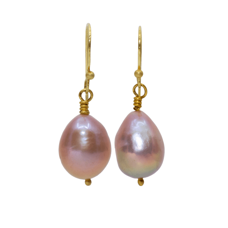 Large South Sea Pink Pearl Earrings