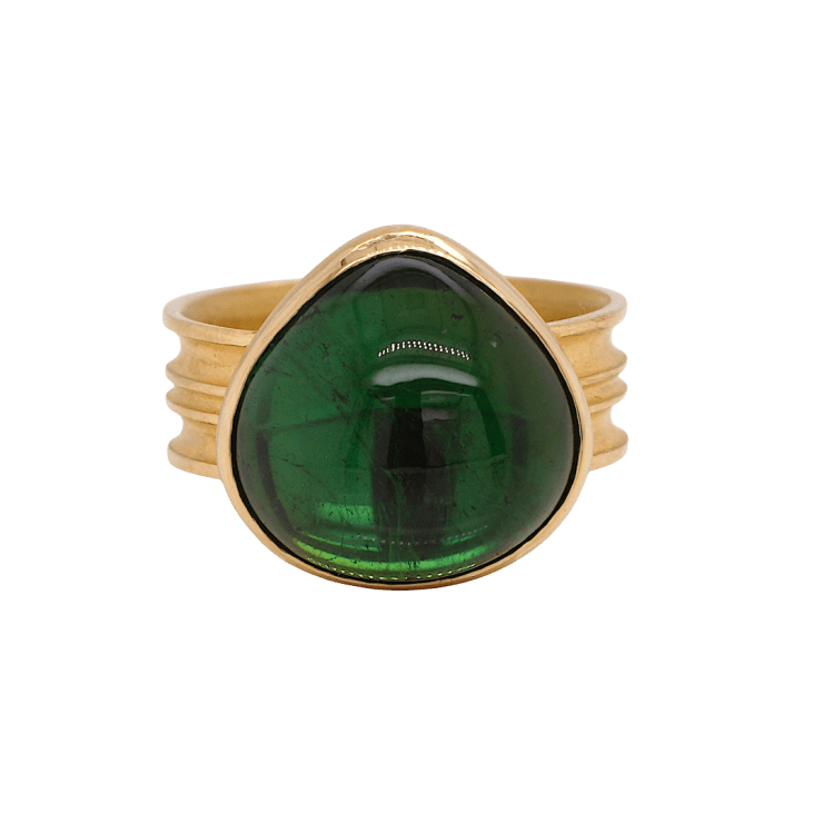 Green Tourmaline Ring by Fringe Gallery studio jeweler Barbara Heinrich