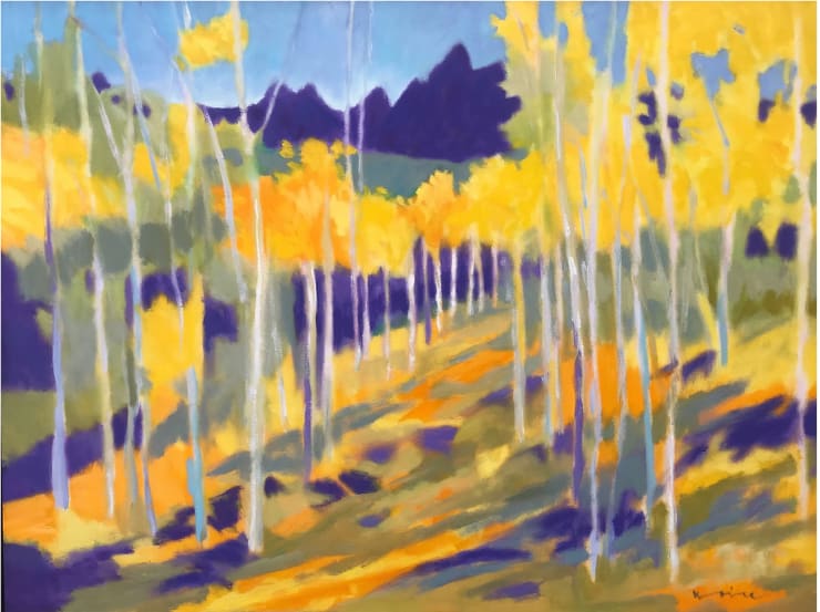 Elizabeth's View, an oil abstract forest landscape by slate gray gallery artist Marshall Noice