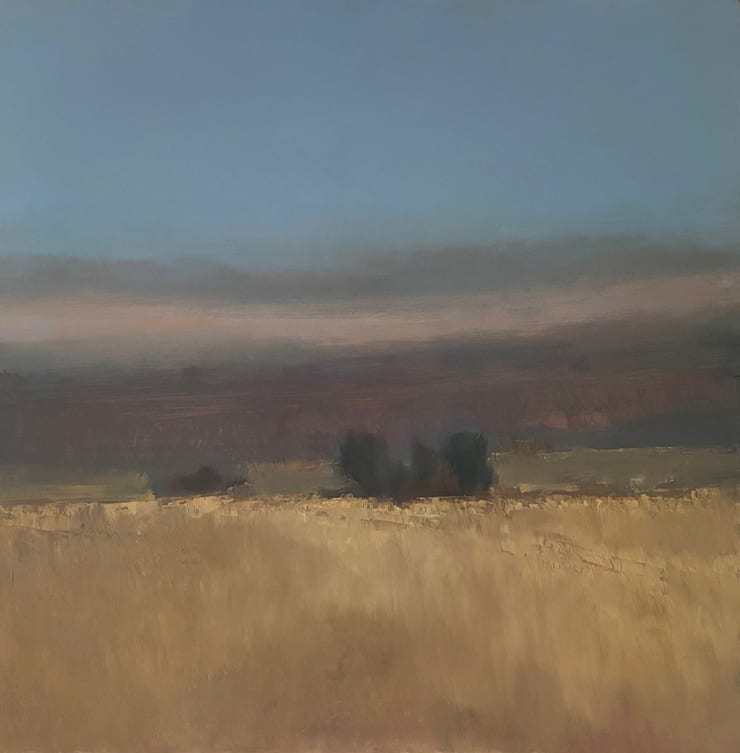 "Classic West" an abstract landscape oil painting by Slate Gray Gallery Artist Sylvia Benitez