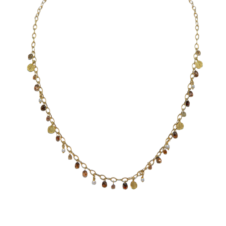 Brown Diamond Drop Necklace by Fringe Gallery studio jeweler Barbara Heinrich