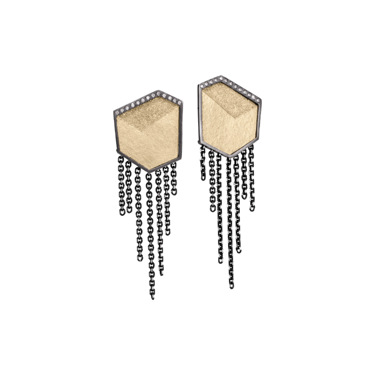 Fringe Pentagon Post Earrings
