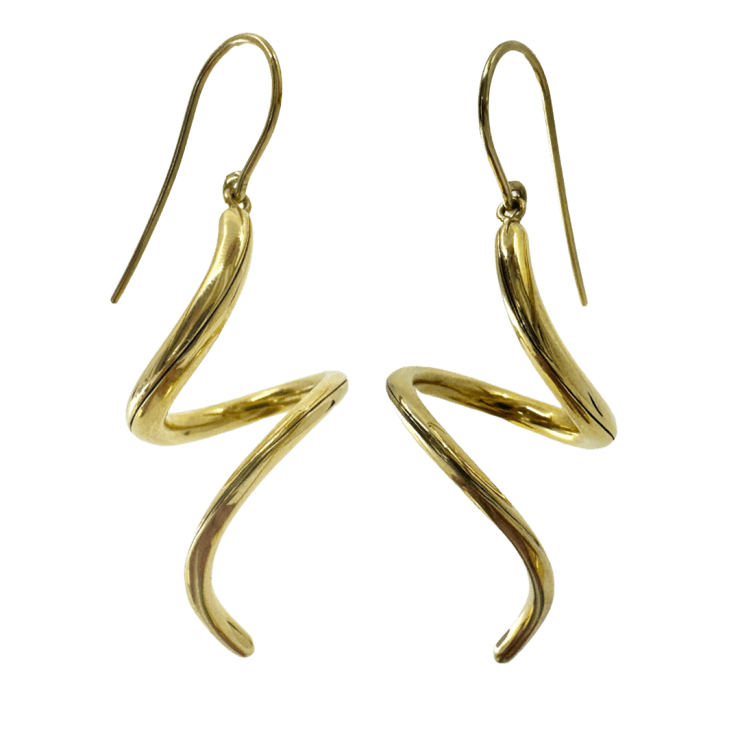 Gold Single Swirl Earrings