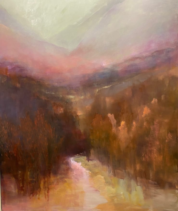"Mountain Pass" an landscape oil painting by slate gray gallery artist Sylvia Benitez