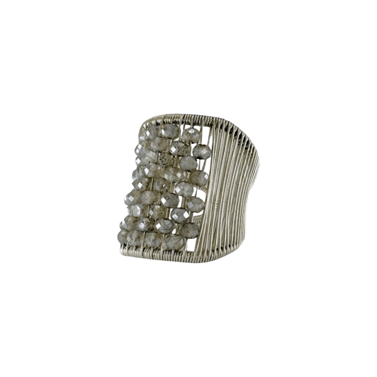 Ring with Plated Pyrite by Fringe Gallery studio jeweler Tana Acton