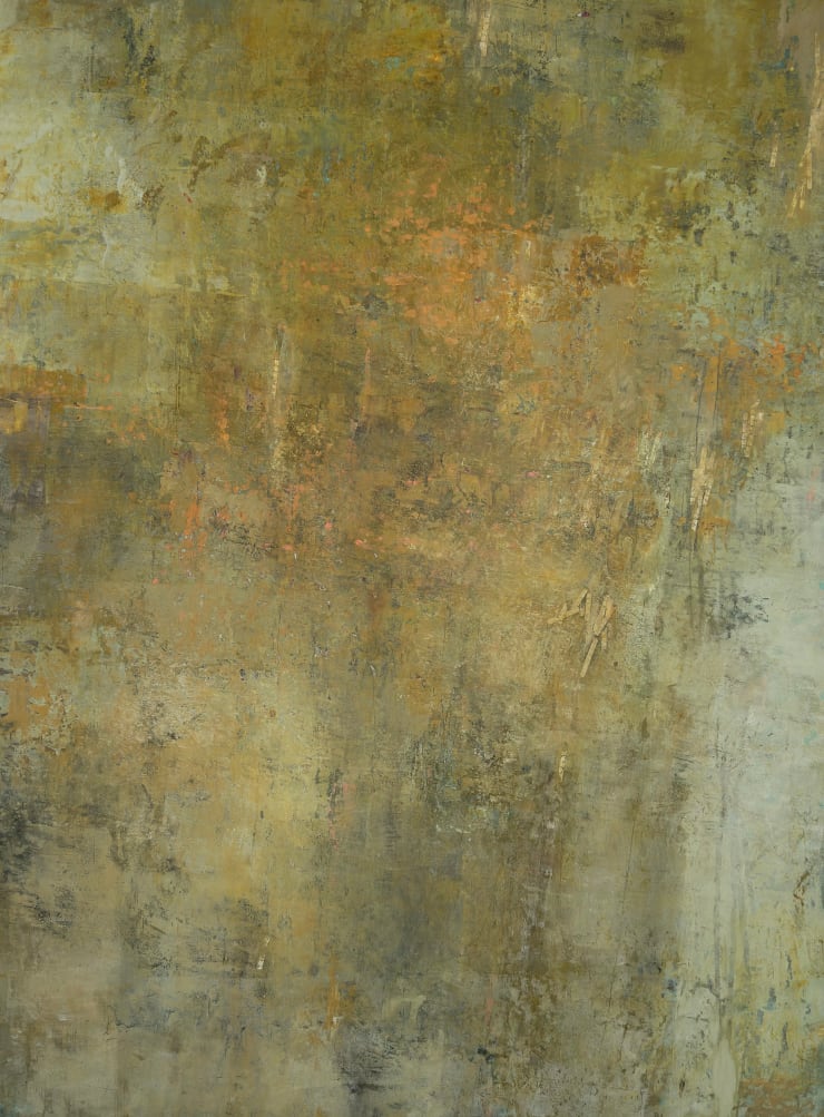 Eroded, cold wax and oil painting by artist rebecca crowell