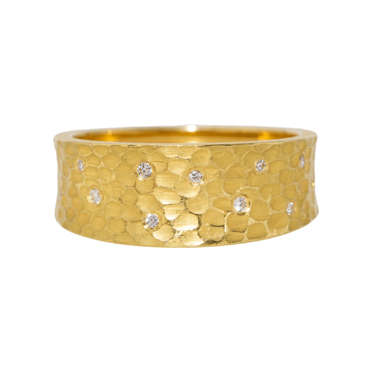 Tapered Carved Glacier Band by Fringe Gallery studio jeweler Barbara Heinrich