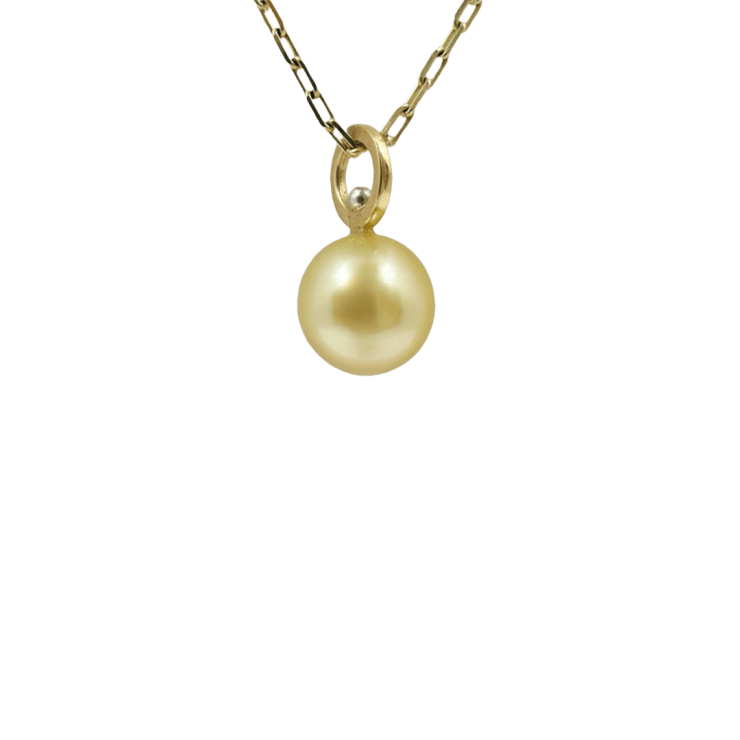 Short Golden South Sea Pearl Charm