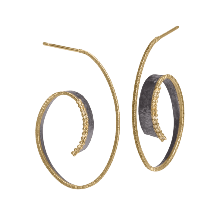 Cyclone Earring by Fringe Gallery studio jeweler Elizabeth Garvin