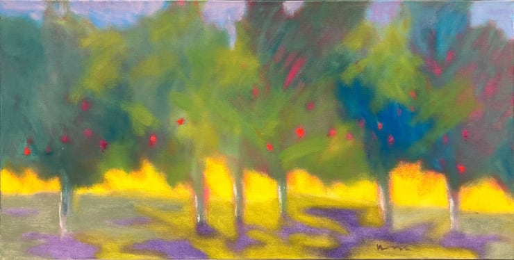 "Robbins Orchard 2", an abstract forest landscape oil painting by Slate Gray Gallery Artist Marshall Noice