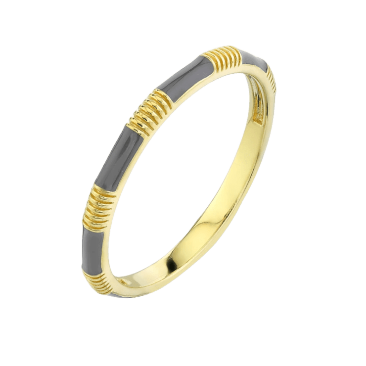 Dark Gray Enamel Ring
