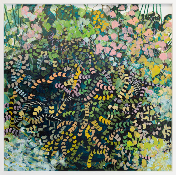 Aela B. Morgan Blossom Acrylic on paper 48 x 48 in (unframed) 49 x 49 3/8 in (framed) 121.9 x 121.9 cm (unframed)