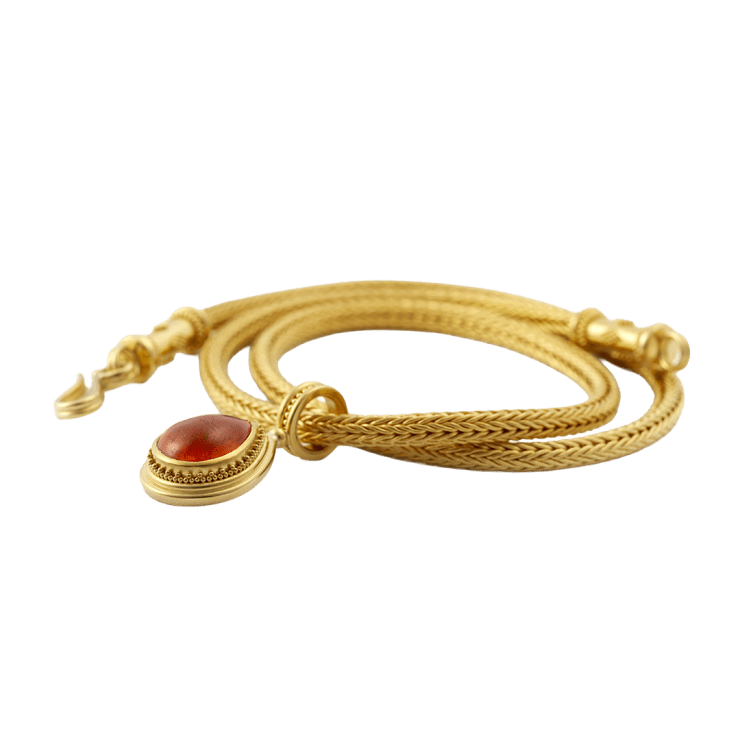 Nanci Modica, Orange Malaya Garnet Pendant with Granulation