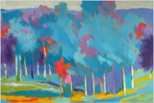 "Early November", an abstract forest landscape oil painting by Slate Gray Gallery Artist Marshall Noice