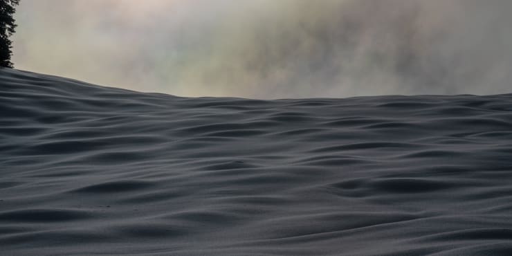 Black and white photo of snow on the telluride ski resort by Slate Gray Gallery Artist Brett Schreckengost