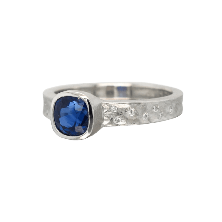Cushion Cut Blue Sapphire Ring