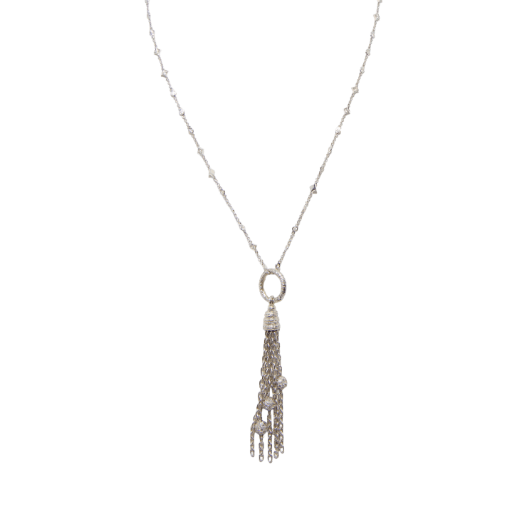 14k white gold chain with diamonds by Fringe Gallery jeweler Loree Rodkin