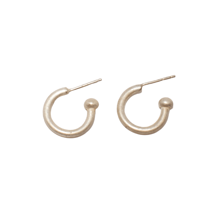 Sterling Silver Hoop Earrings by Fringe Gallery studio jeweler Marki Knopp