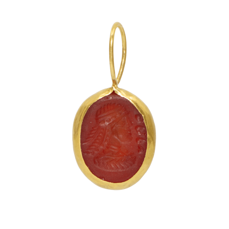 Carnelian Pendant by Fringe Gallery studio jeweler Marki Knopp