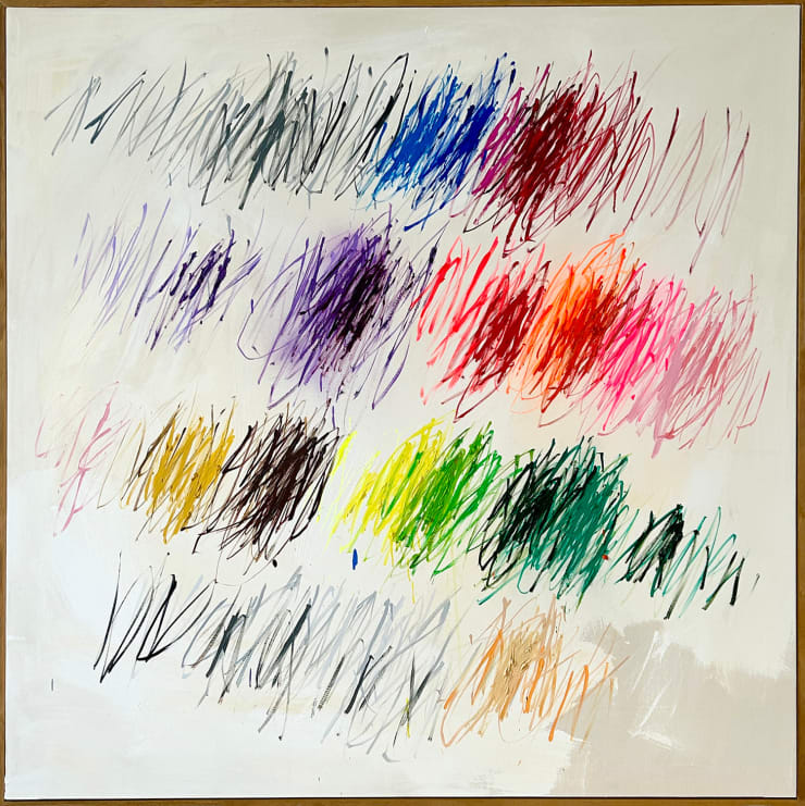 Christina Gschwantner Twinkle Twinkle, 2024 Oil, acrylic, and aerosol on canvas, framed 57 1/8 x 57 1/8 in 145 x 145 cm