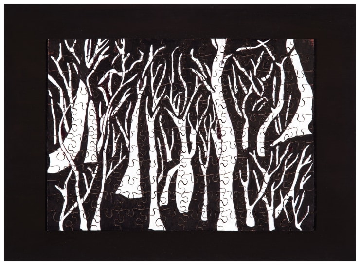 Trees | 2013 - 2016 China ink, marker and posca on household and retrieved puzzles 22,3 x 30 cm - 8.7 x 11.8 inch