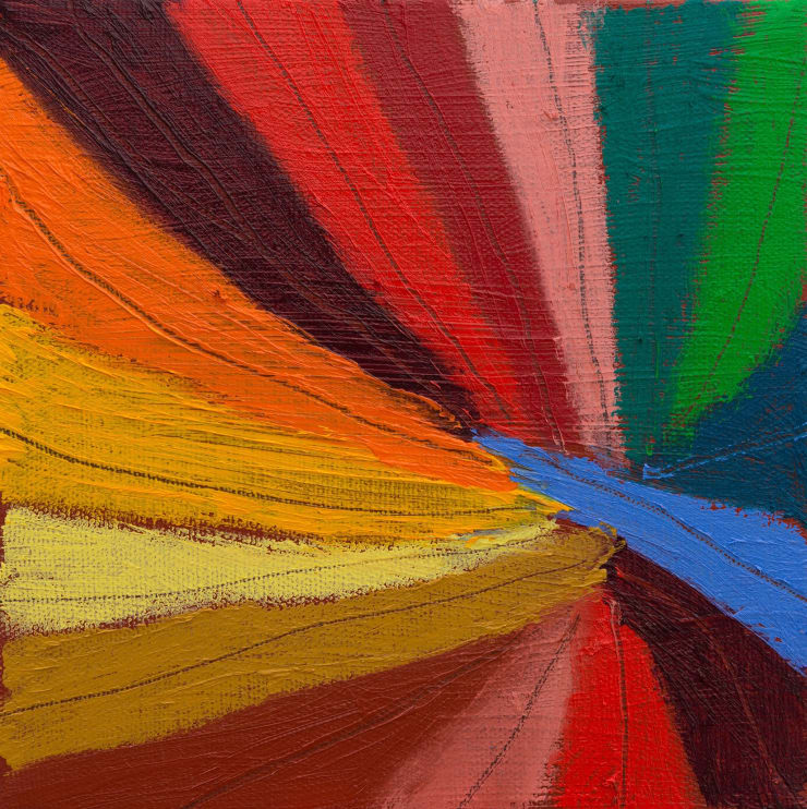 ColorFlies 11 | 2012 Oil stick, pencil & acrylic on canvas 20 x 20 cm - 7.9 x 7.9 inch