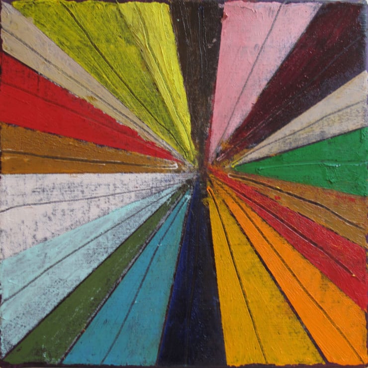 ColorFlies 8 | 2012 Oil stick, pencil & acrylic on canvas 20 x 20 cm - 7.9 x 7.9 inch