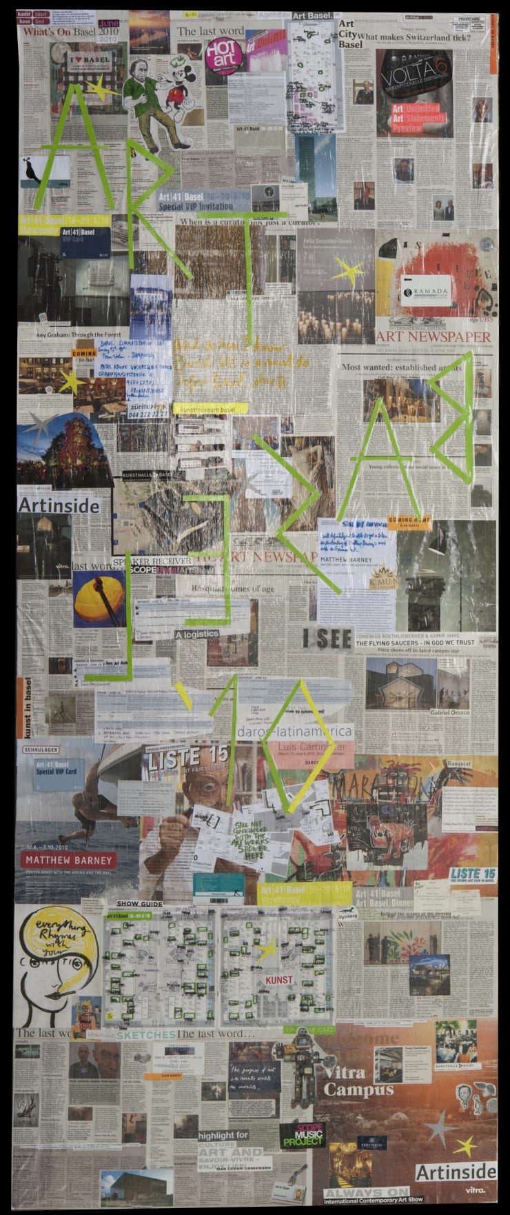 TM 2010 Basel Mixed media on cardboard 200 x 81 cm - 78.7 x 31.9 inch