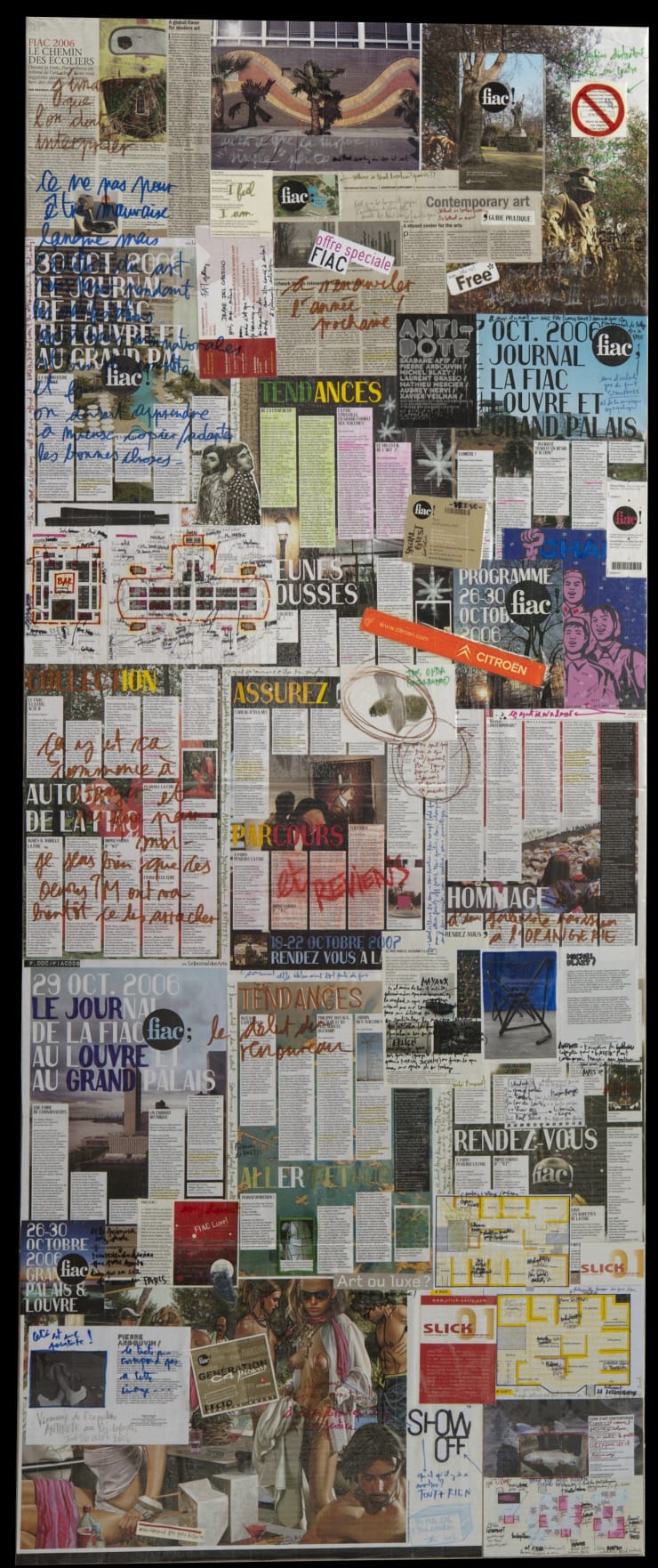 TM 2006 Fiac Mixed media on cardboard 200 x 81 cm - 78.7 x 31.9 inch
