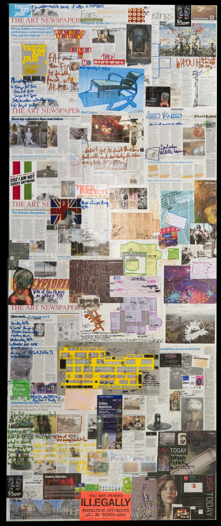 TM 2006 Frieze Mixed media on cardboard 200 x 81 cm - 78.7 x 31.9 inch