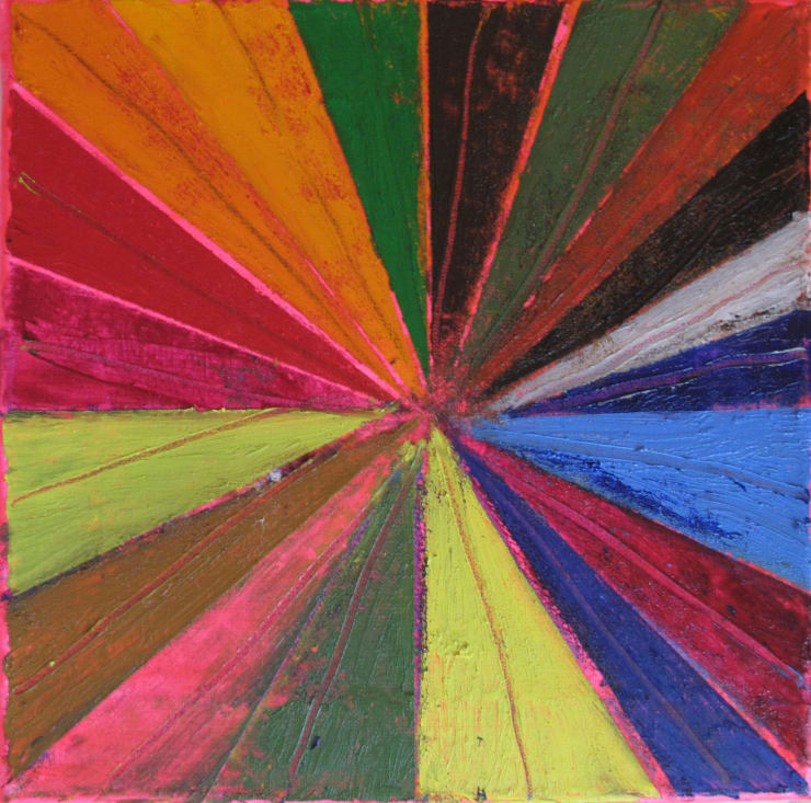 ColorFlies 4 | 2012 Oil stick, pencil & acrylic on canvas 20 x 20 cm - 7.9 x 7.9 inch