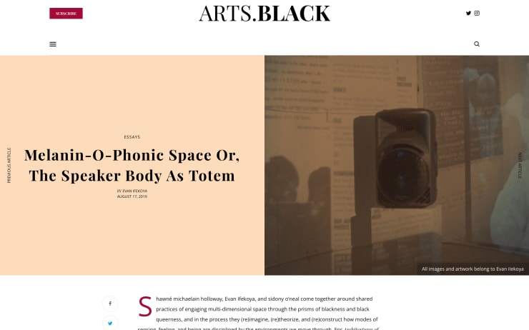 Melanin-O-Phonic Space Or, The Speaker Body As Totem, 2019