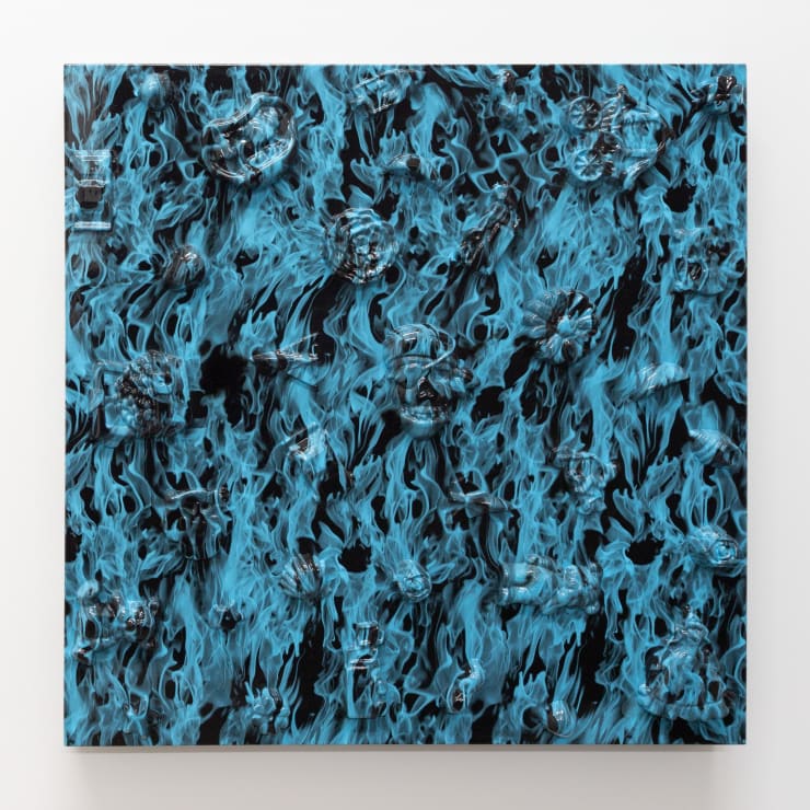 Yolunda Hickman Shells (Flames), 2019 Polyvinyl alcohol, resin plaster, glue and epoxy on board 50 x 50 cm