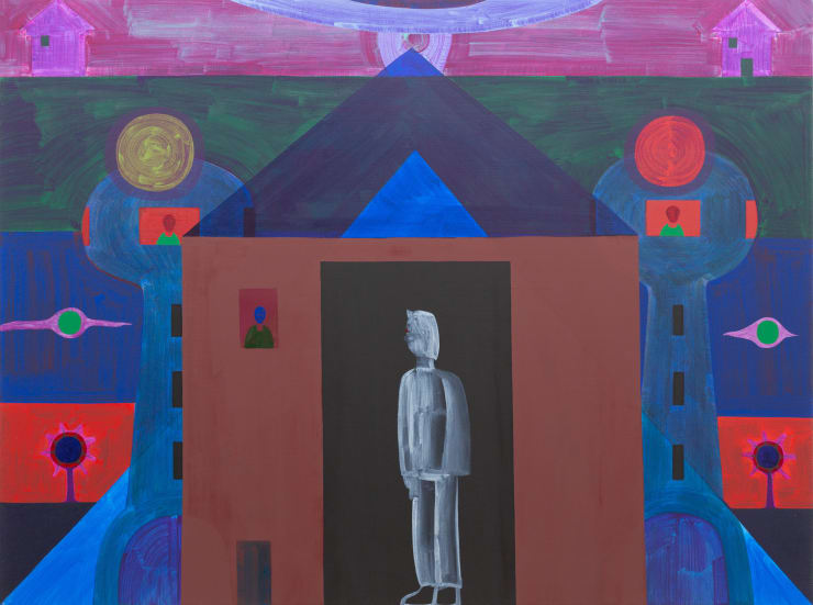Sam Rountree Williams Going In, 2020 oil on linen 144 x 192 x 2 cm