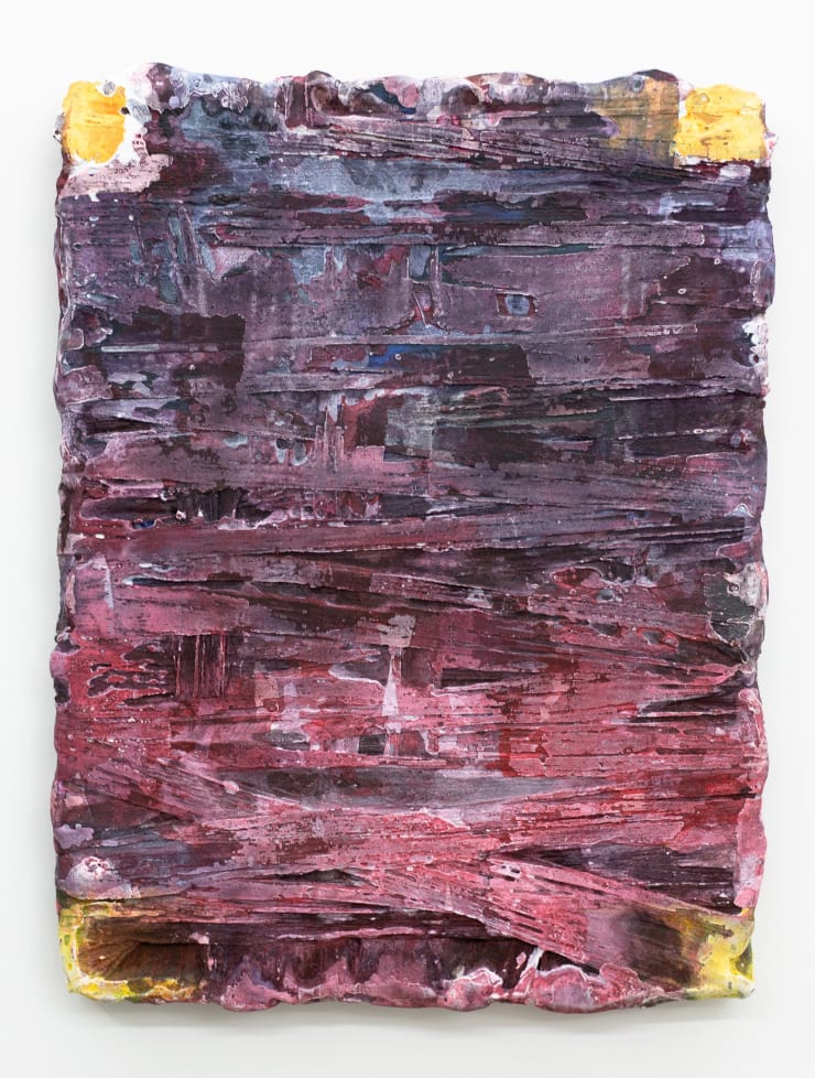 Richard Bryant Lunate, 2016 acrylic on found fabric 41 x 32 cm