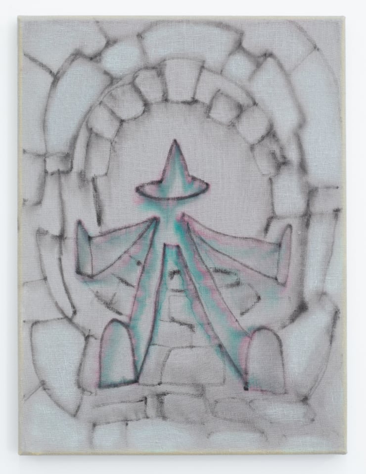 Miles Hendricks Untitled (Wizard), 2018 Ink, pastel and chalk on raw linen 41 x 30.5 cm