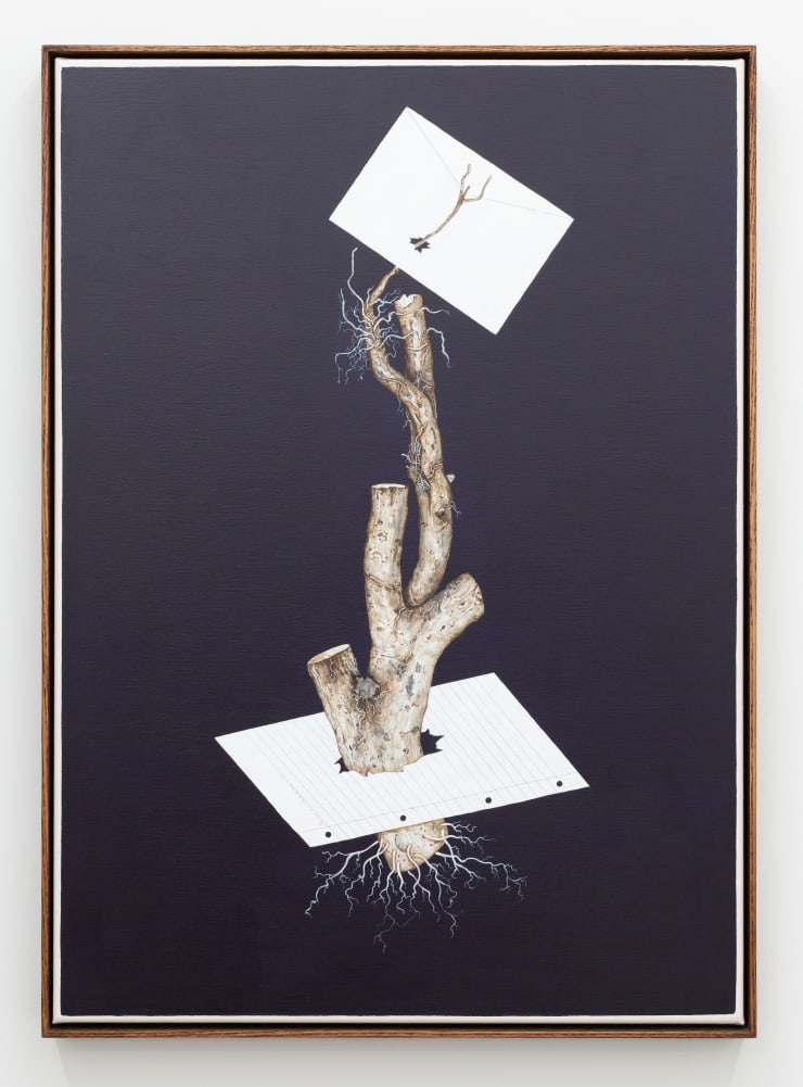 Zina Swanson The First Stick I Collected Was a Tree, 2022 Acrylic on canvas in artist's frame 70 x 50 cm 27 1/2 x 19 3/4 in