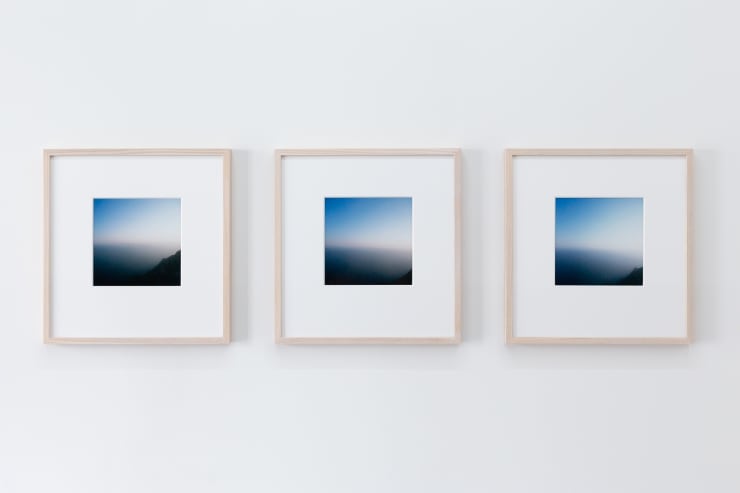 Andrew Hazewinkel Asgelatas 1 – 3 (Mt Kalamos) , 2020 digital chromogenic prints, three parts 20 x 20 cm print size; 41 x 43 cm framed each Edition of 5 plus 2 artist's proofs