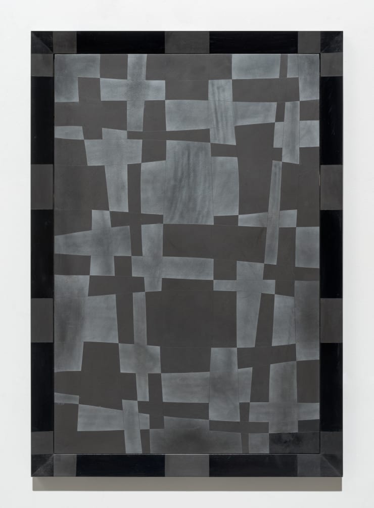 Julia Morison Omnium Gatherum 64: Alembic, 2021 graphite, oil, carbon and wax on PVC board and timber frame 100 x 70 x 4 cm