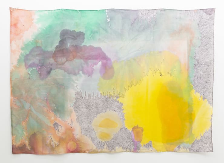 Lara Merrett I'll stay here, 2021 acrylic and ink on canvas 174 x 247 cm