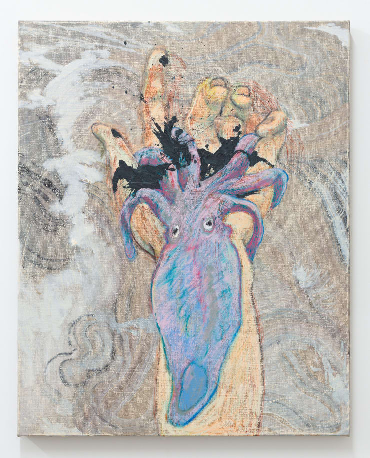 Henry Curchod Irreverent Fucker, 2021 oil and oil stick on linen 76 x 62.5 cm 30 x 25 in