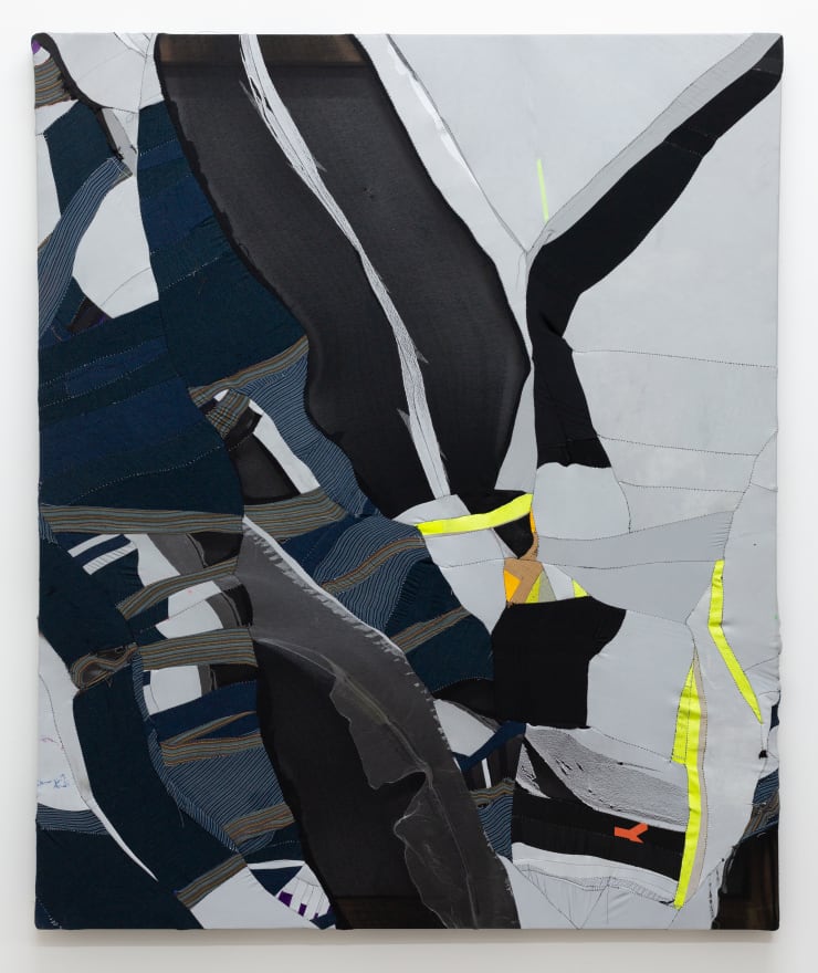 Hikalu Clarke No Other Time, 2022 Retroreflective polyester, aramid kevlar, vintage Japanese fabrics, salvaged fabrics 125 x 100 cm 49 1/4 x 39 1/4 in
