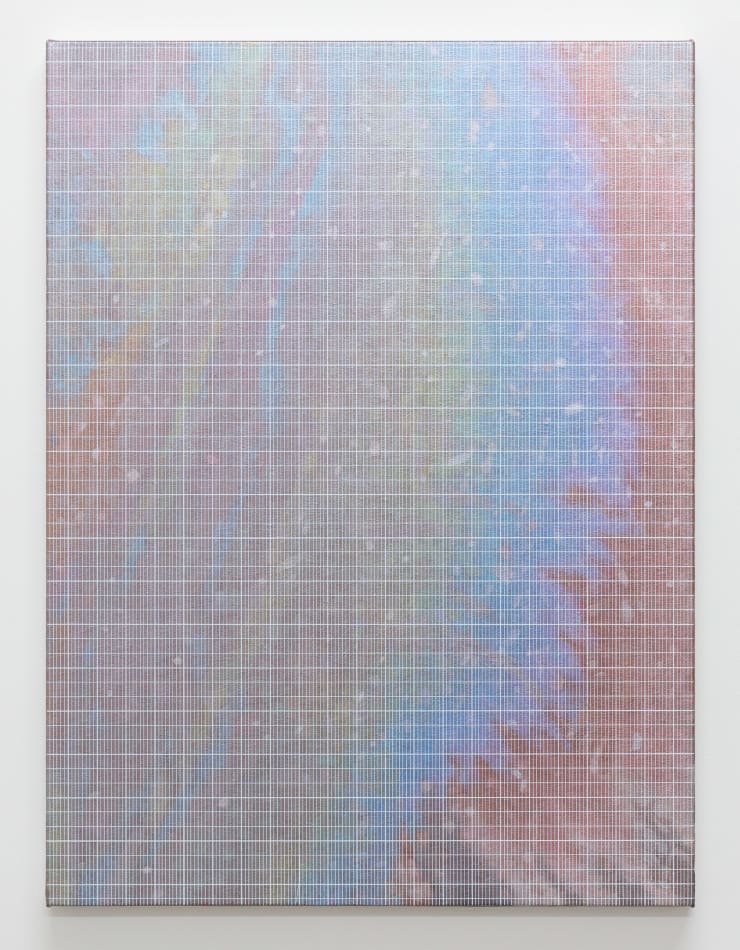 Ruth Cleland Oil Slick with Grid 5, 2021 Acrylic on linen 60 x 45 cm 23 1/2 x 17 3/4 in