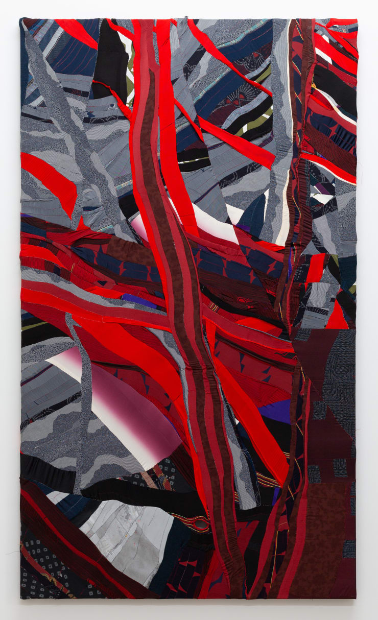 Hikalu Clarke Old New Noise, 2022 Retroreflective polyester, vintage Japanese fabrics 165.1 x 96.5 cm 65 x 38 in
